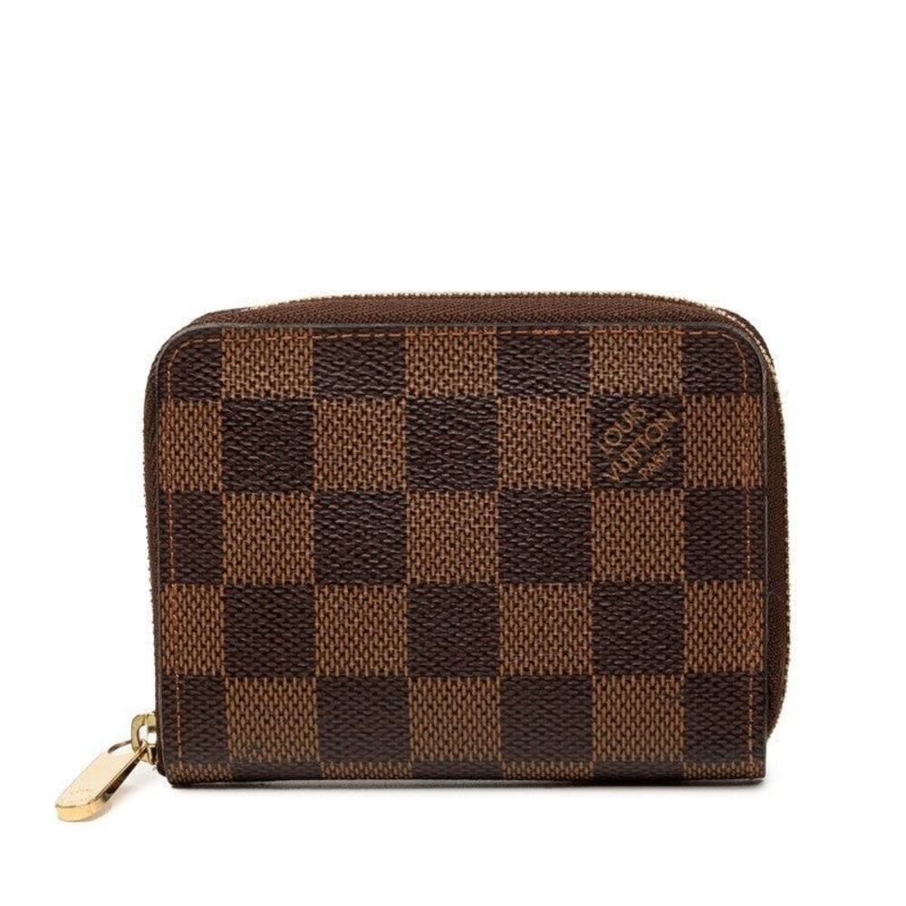 Louis Vuitton Damier Ebene Zippy Coin Purse Coin Case Brown
